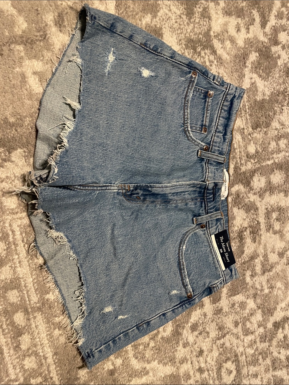 Abercrombie & Fitch Light Blue Distressed Denim Cutoff Shorts